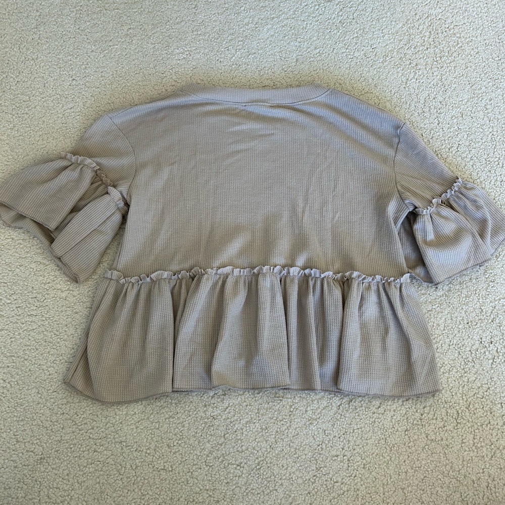 Altar’d State Ruffle Cream Top - Picture 4 of 4